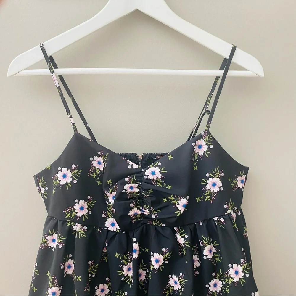 Free People Bubble Mini Dress Black Sz Medium